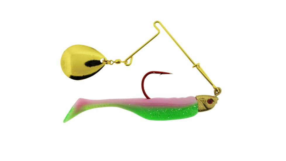Bass Assassin Red Daddy Jig Spinner Combo, 4in, 1/4 oz, Electric Chicken, 2/Pack, RD88376
