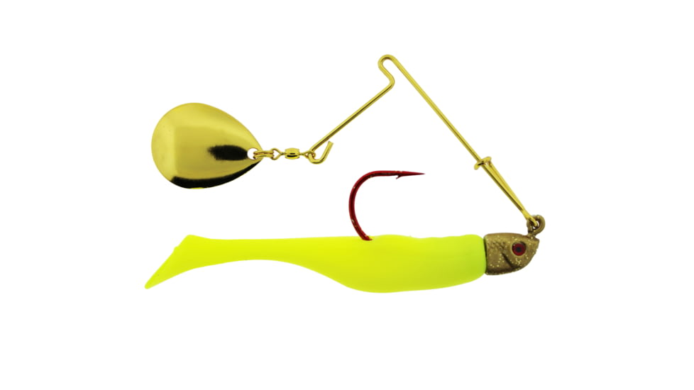 Bass Assassin Red Daddy Jig Spinner Combo, 4in, 1/4 oz Limetreuse, 2/Pack, RD88118