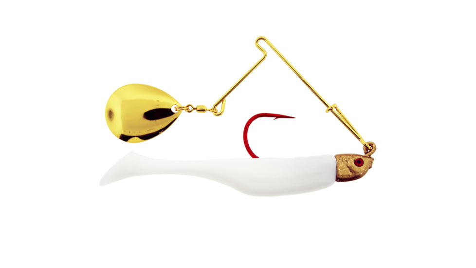 Bass Assassin Red Daddy Jig Spinner Combo, 4in, 1/4 oz, White 2/Pack, RD88108