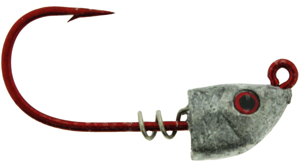 Bass Assassin Red Hook Spring Lock, 1/4 oz, Hook 4/0, 4 per Pack, Lead/Red Eye, 1/4 oz, RSLJ60001