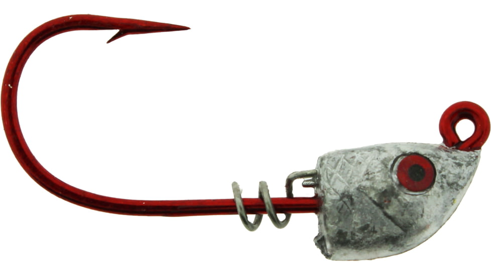 Bass Assassin Red Hook Spring Lock, 1/8 oz, Hook 4/0, 4 per Pack, Lead/Red Eye, 1/8 oz, RSLJ59001