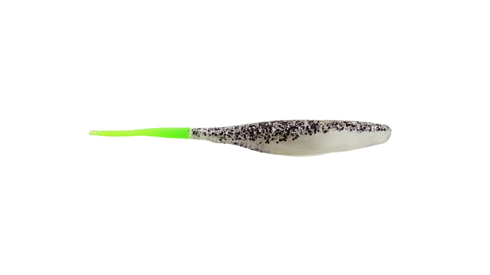 Bass Assassin Saltwater Shad Assassin Swimbait, 5", Salt &amp; Pepper Silver Phantom/Chartreuse Tail, 8/Pack, SWA29238