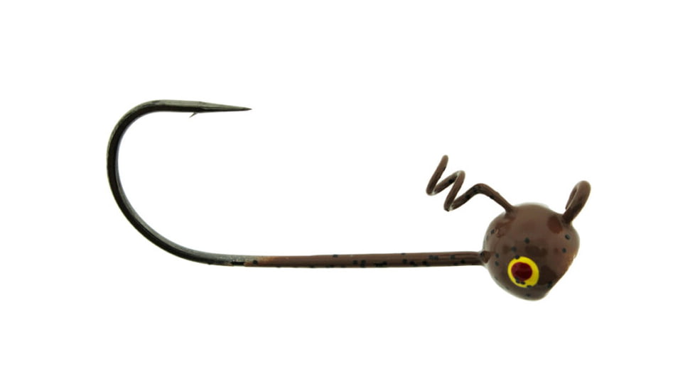 Bass Assassin Shaky Head Jigheads, 1/4 oz, Hook 4/0, 3 per Pack, Pumpkinseed, 1/4 oz, SHJA73606