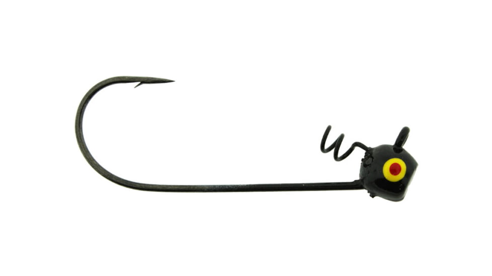 Bass Assassin Shaky Head Jigheads, 1/8 oz, Hook 4/0, 3 per Pack, Black, 1/8 oz, SHJA72614