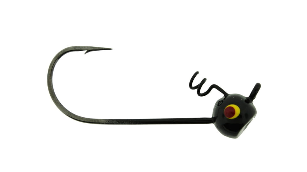 Bass Assassin Shaky Head Jigheads, 1/4 oz, Hook 4/0, 3 per Pack, Black, 1/4 oz, SHJA73614