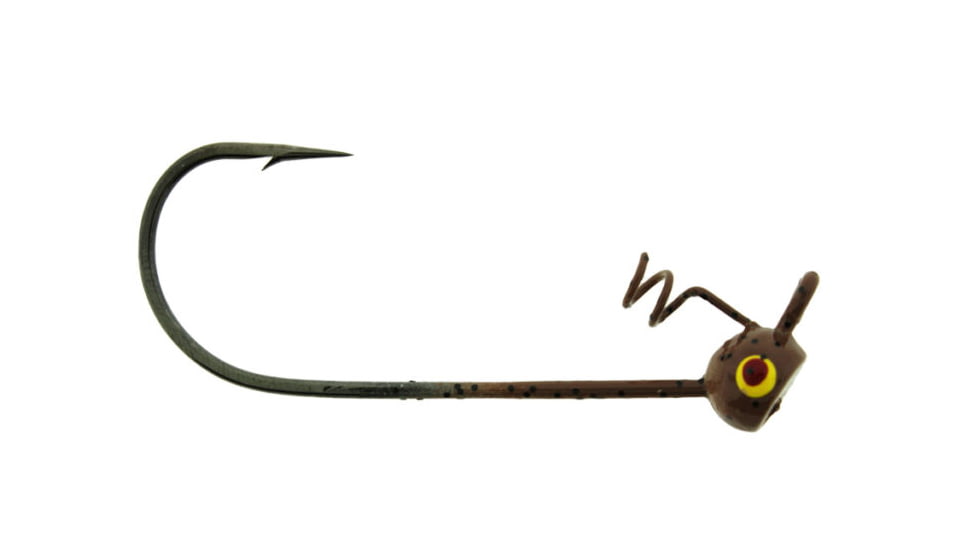 Bass Assassin Shaky Head Jigheads, 3/16 oz, Hook 4/0, 3 per Pack, Pumpkinseed, 3/16 oz, SHJA74606