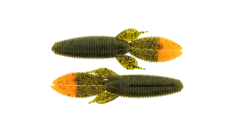 Bass Assassin Skunk Ape 4-1/4in 7 ct Green Pumpkin/Orange, SKA4277