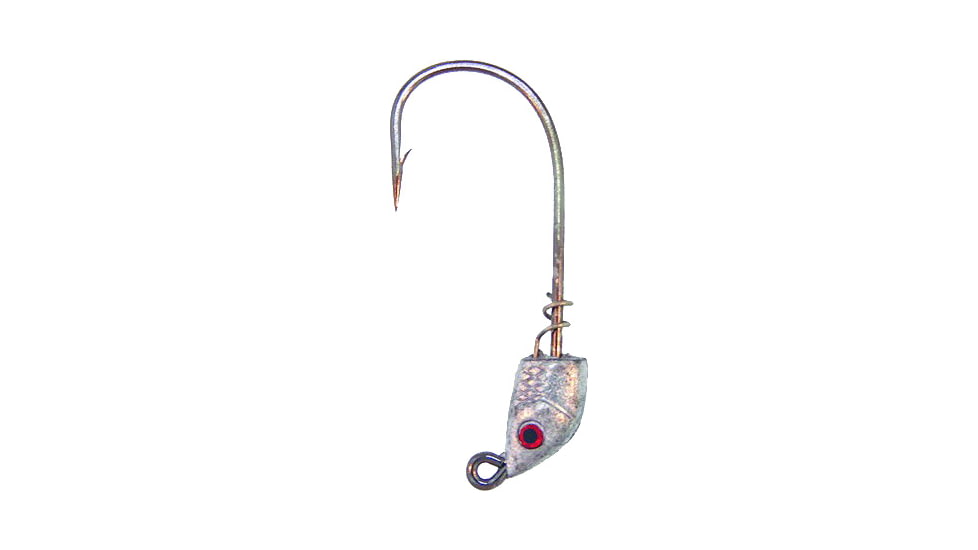 Bass Assassin Spring Lock Jighead, 1/4 oz, 5/0 Hook Lead/Unpainted, 3/Pack, SLJA77001