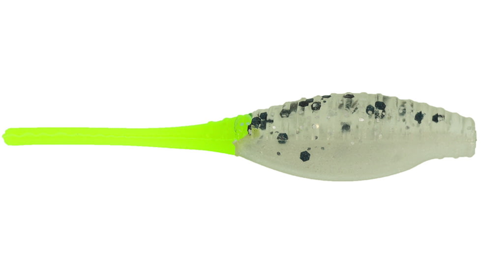 Bass Assassin Tiny Pro Shad Assasin Swimbaits, 15, 2in, Salt &amp; Pepper Silver Phantom/Chartreuse Tail, PTS69238