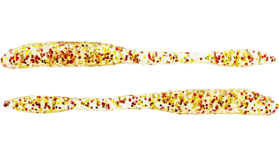 Bass Assassin Walleye Assassin Litl Tapper, 4.5in, 12 per Pack, Gold Red Glitter, 4.5, WTO87447