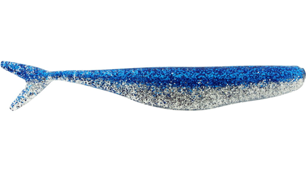 Bass Assassin Walleye Assassin Split Tail Shad, 4in, 10 per Pack, Blue Flash, 4, WST43346