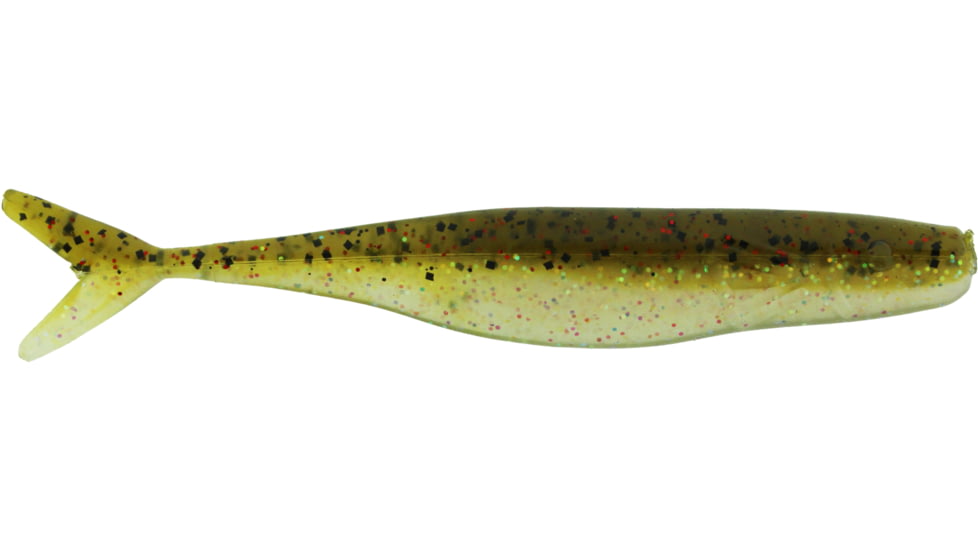 Bass Assassin Walleye Assassin Split Tail Shad, 4in, 10 per Pack, Chico's Red Ear, 4, WST43540