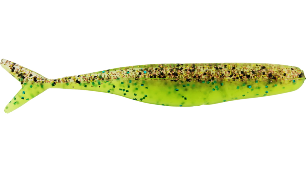 Bass Assassin Walleye Assassin Split Tail Shad, 4in, 10 per Pack, Glitterbug, 4, WST43323