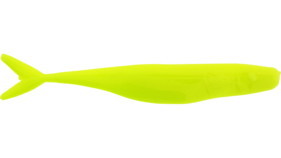Bass Assassin Walleye Assassin Split Tail Shad, 4in, 10 per Pack, Limetreuse, 4, WST43118