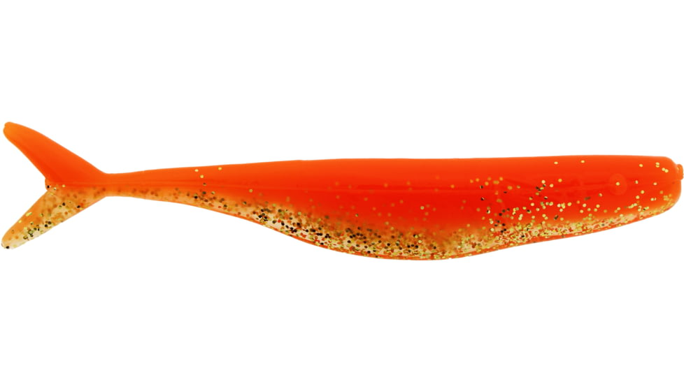 Bass Assassin Walleye Assassin Split Tail Shad, 4in, 10 per Pack, Orange Gold Shiner, 4, WST43373