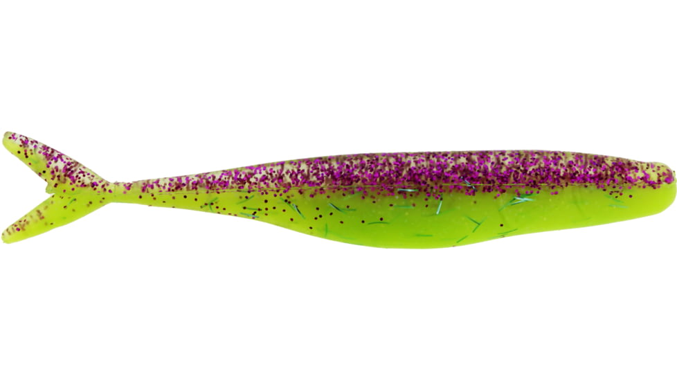 Bass Assassin Walleye Assassin Split Tail Shad, 4in, 10 per Pack, Pimp Daddy, 4, WST43569