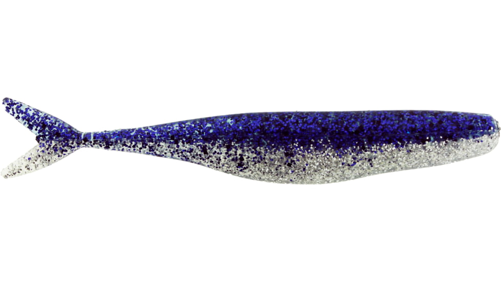 Bass Assassin Walleye Assassin Split Tail Shad, 4in, 10 per Pack, Purple Ice, 4, WST43541