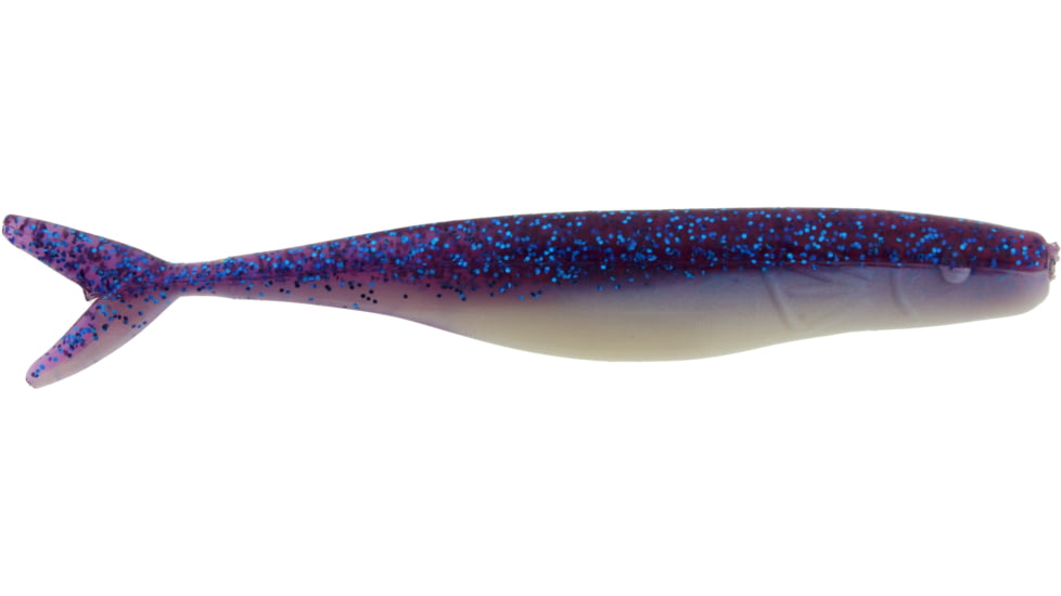 Bass Assassin Walleye Assassin Split Tail Shad, 4in, 10 per Pack, Purple Magic, 4, WST43571