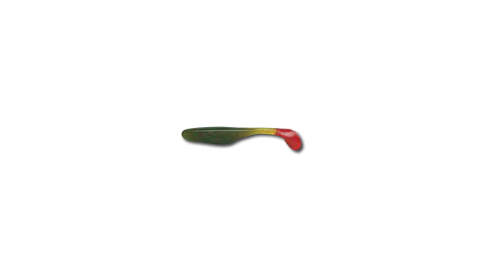 Bass Assassin Lures Turbo Shad Swimbait, 4in, 10 per Pack, Avacado/Red Tail, 4, TSA30224