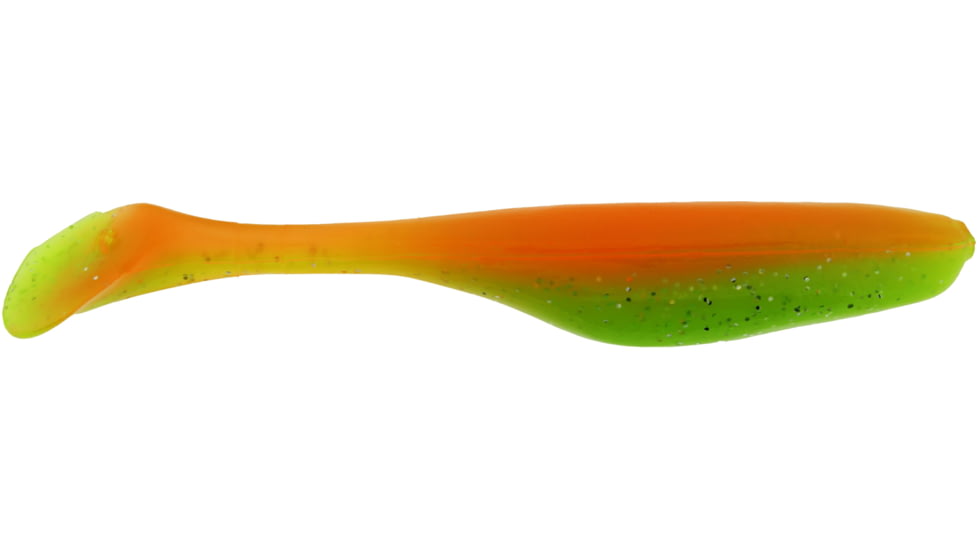 Bass Assassin Walleye Assassin Turbo Shad, 4in, 10 per Pack, Cantaloupe, 4, WA32399