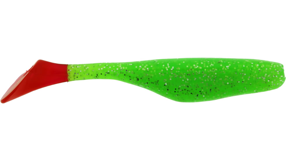 Bass Assassin Walleye Assassin Turbo Shad, 4in, 10 per Pack, Chart Silver Gl/Red Tail, 4, WA32233