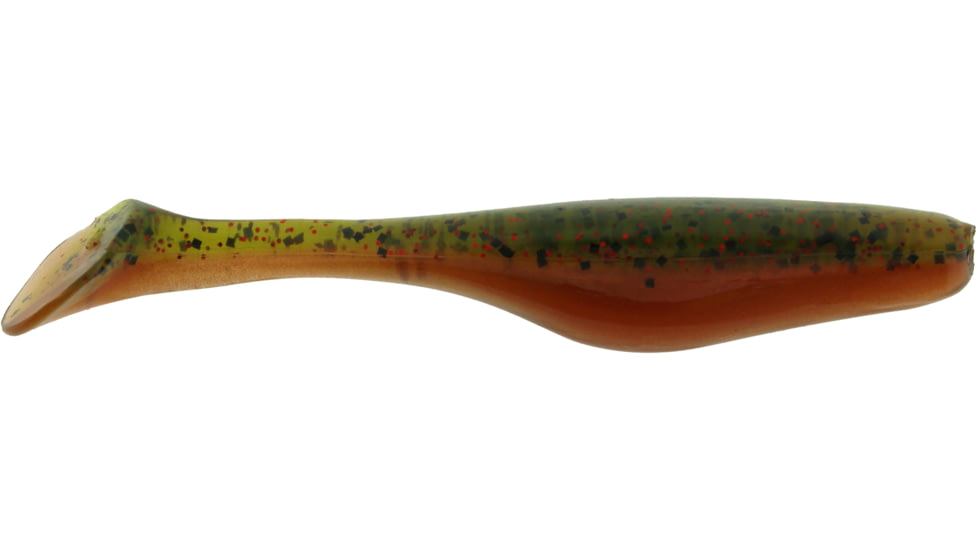 Bass Assassin Walleye Assassin Turbo Shad, 4in, 10 per Pack, Drunk Monkey, 4, WA32514