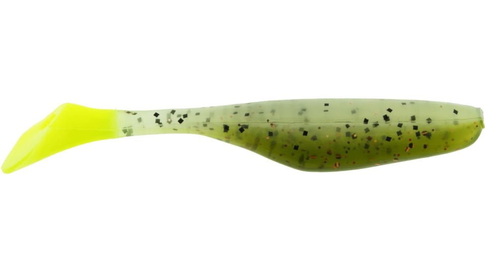 Bass Assassin Walleye Assassin Turbo Shad, 4in, 10 per Pack, Hot Chicken, 4, WA32264