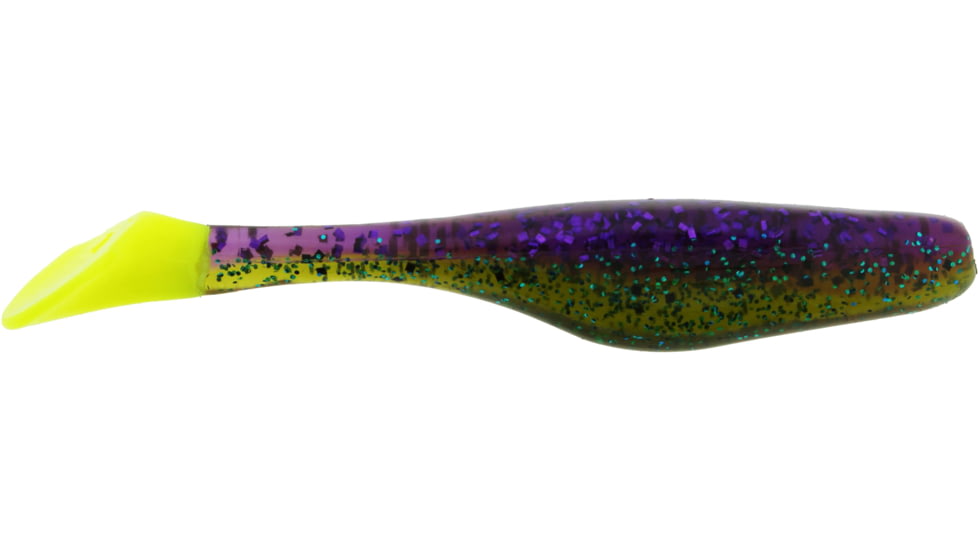 Bass Assassin Walleye Assassin Turbo Shad, 4in, 10 per Pack, Magic Grass, 4, WA32273