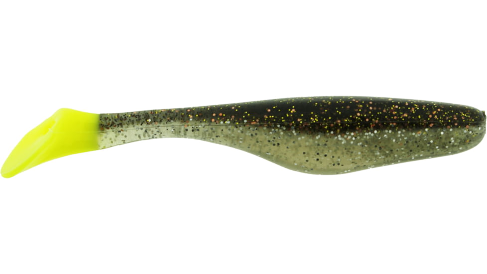 Bass Assassin Walleye Assassin Turbo Shad, 4in, 10 per Pack, Mama's Chicken, 4, WA32266