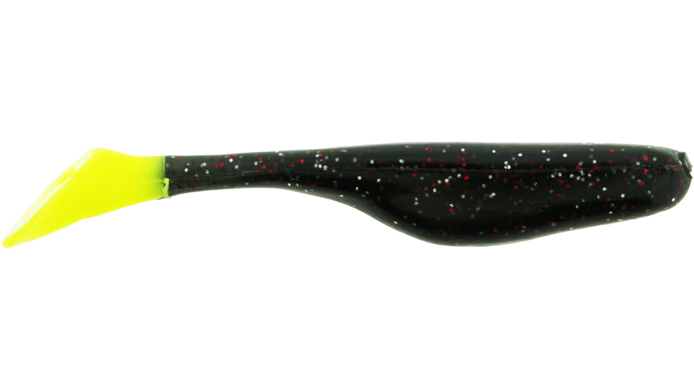 Bass Assassin Walleye Assassin Turbo Shad, 4in, 10 per Pack, Morning Glory/Limetreuse Tail, 4, WA32258