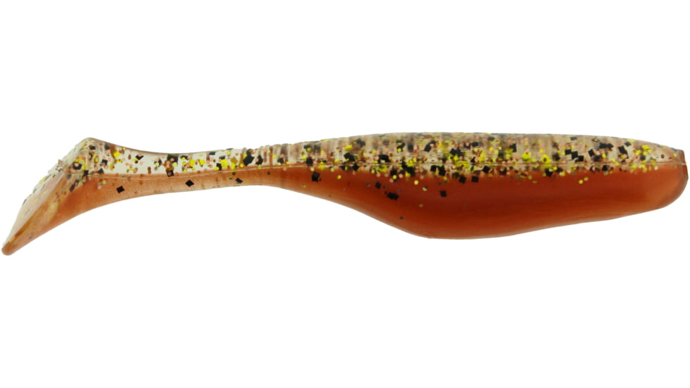 Bass Assassin Walleye Assassin Turbo Shad, 4in, 10 per Pack, New Penny, 4, WA32377