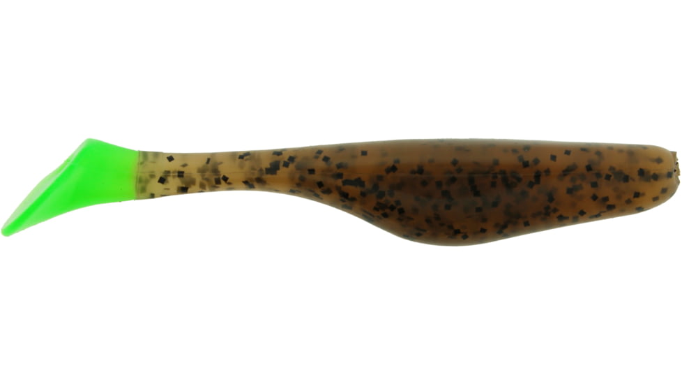Bass Assassin Walleye Assassin Turbo Shad, 4in, 10 per Pack, Pumpkin Seed/Chart Tail, 4, WA32215