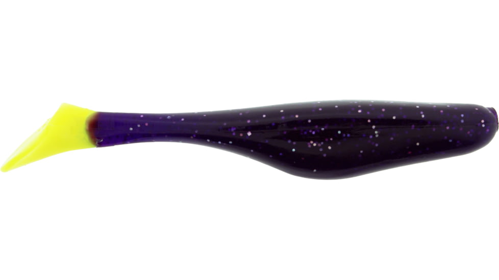 Bass Assassin Walleye Assassin Turbo Shad, 4in, 10 per Pack, Purple Canary, 4, WA32211