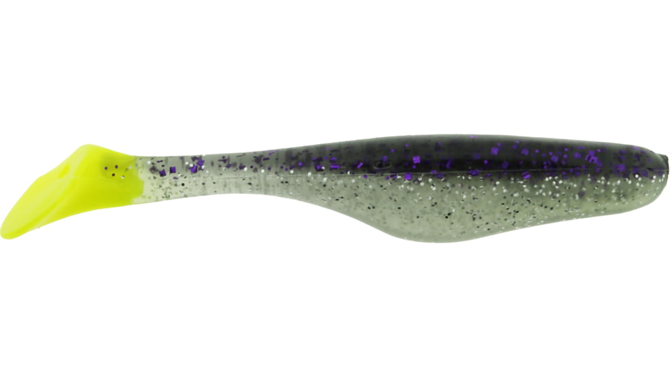 Bass Assassin Walleye Assassin Turbo Shad, 4in, 10 per Pack, Purple Chicken, 4, WA32282