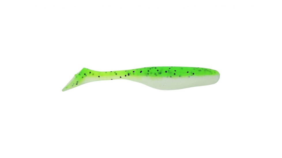 Bass Assassin Walleye Turbo Shad, 10, 4in, Chartreuse Pepper Shad, WA32341
