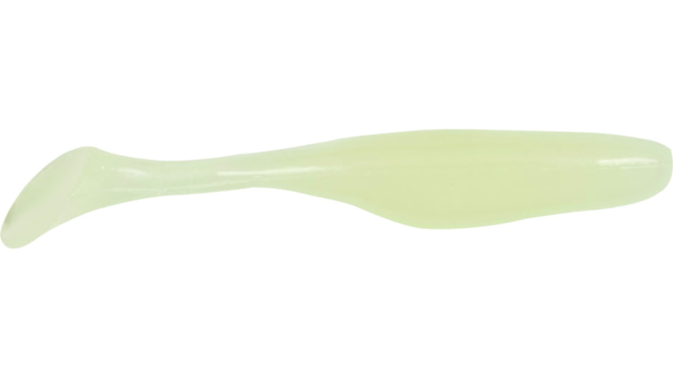 Bass Assassin Walleye Turbo Shad, 10, 4in, Glow, WA32116