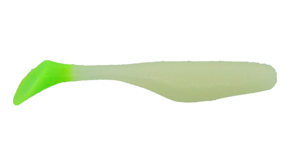 Bass Assassin Walleye Turbo Shad, 10, 4in, Glow-Chartreuse, WA32250