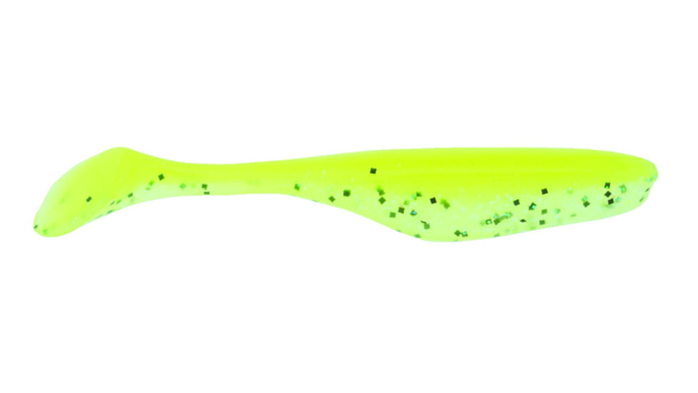 Bass Assassin Walleye Turbo Shad, 10, 4in, Limetreuse Ghost, WA32475