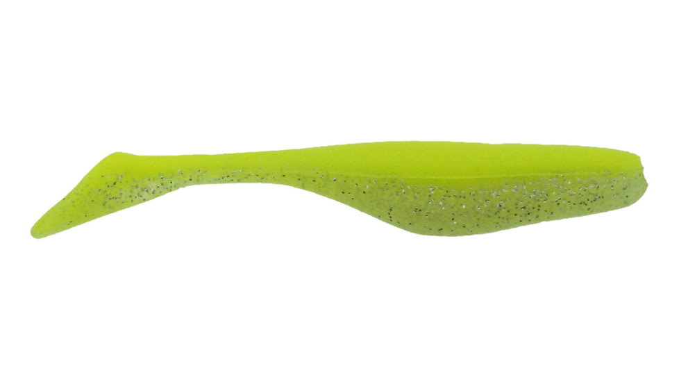 Bass Assassin Walleye Turbo Shad, 10, 4in, Limetreuse Glow, WA32523