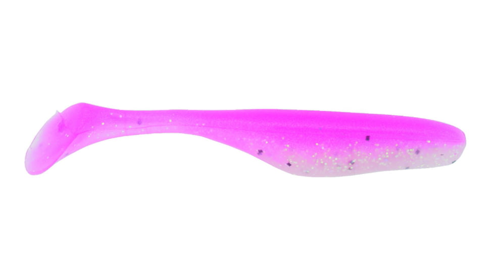 Bass Assassin Walleye Turbo Shad, 10, 4in, Pink Ghost, WA32476