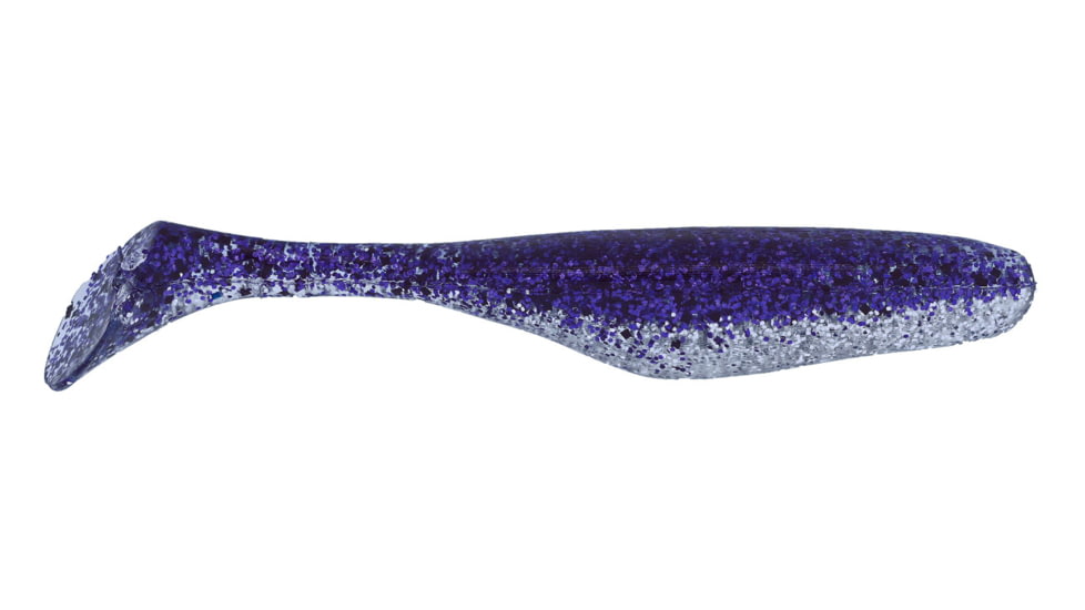 Bass Assassin Walleye Turbo Shad, 10, 4in, Black-Purple Ice, WA32541