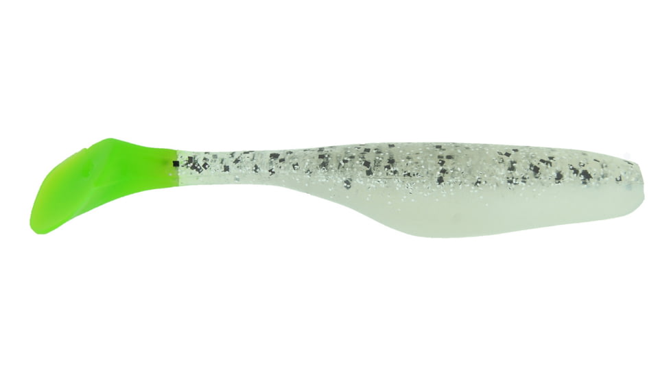 Bass Assassin Walleye Turbo Shad, 10, 4in, Phantom-Chartreuse, WA32238