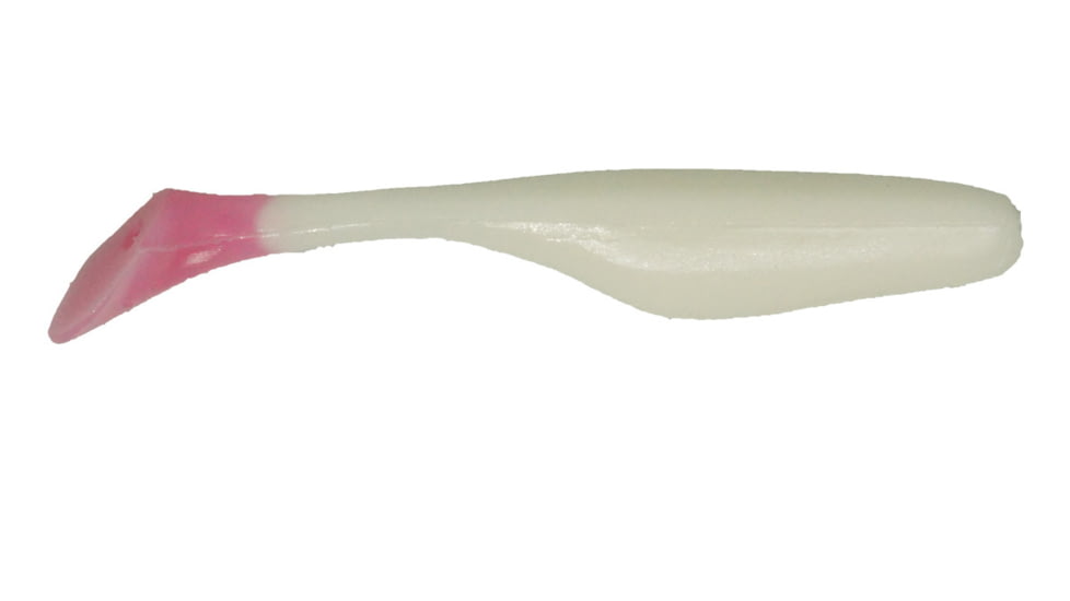 Bass Assassin Walleye Turbo Shad, 10, 4in, White-Pink, WA32253