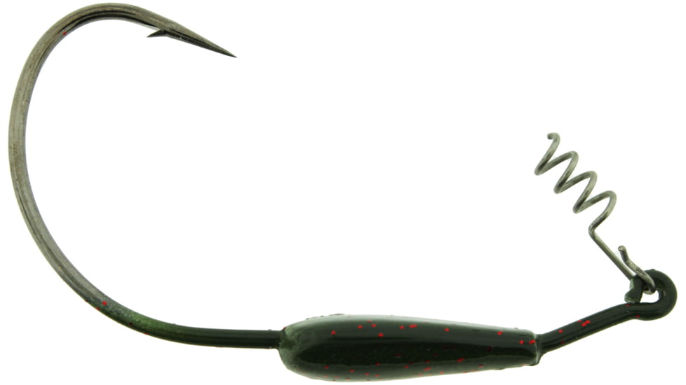 Bass Assassin Weighted Swim Hook, 5/0 Hook, Watermelon/Red Glitter, 1/4oz, 3/per Pack, SWIM14075