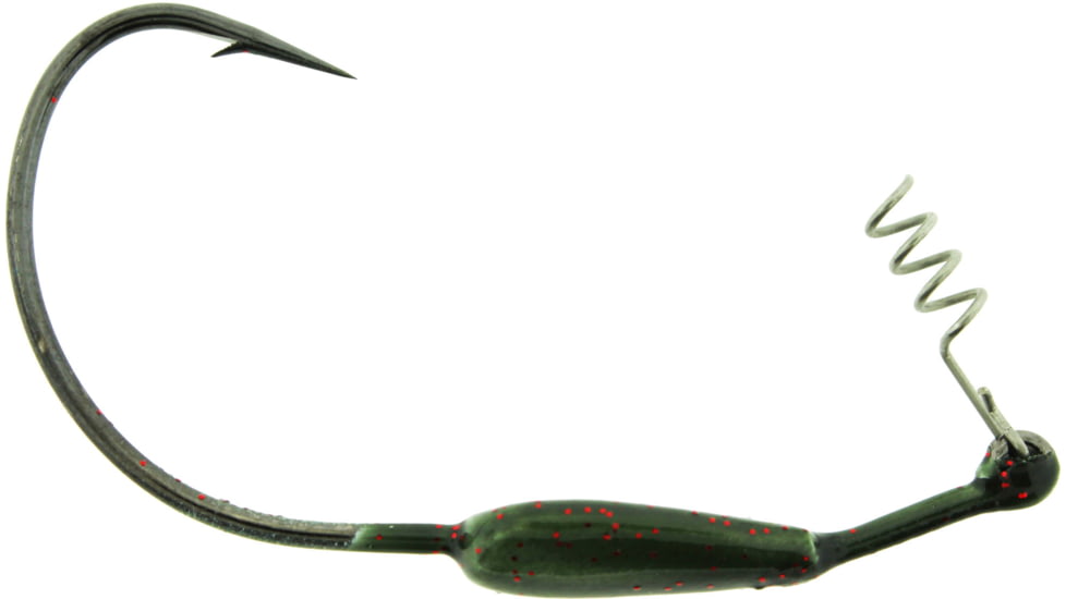 Bass Assassin Weighted Swim Hook, 5/0 Hook, Watermelon/Red Glitter, 3/16oz, 3/per Pack, SWIM16075