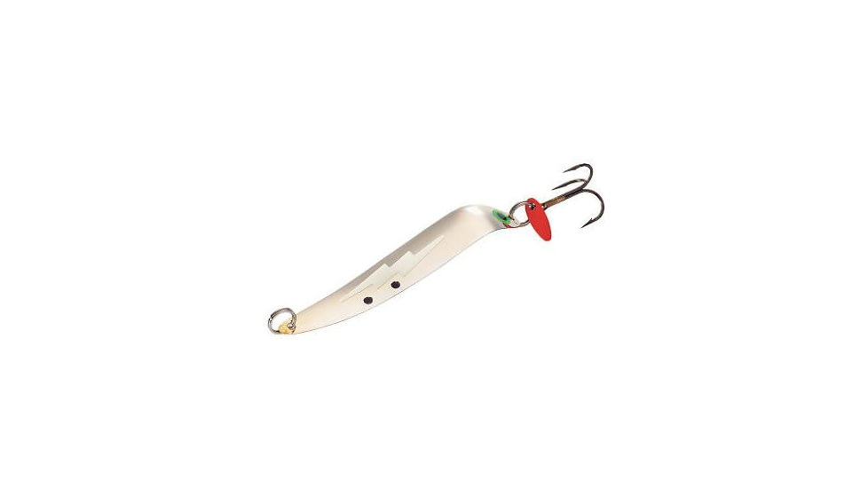 Bay de Noc Flutter Laker Taker Spoon, 4in, Floating, 1/4oz, Silver Glo, 9016-SGLO