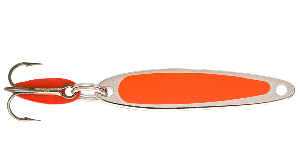 Swedish Pimple Jigging Lure, 1/10 oz, 1 in, Fluorescent Orange/Silver, 2FON