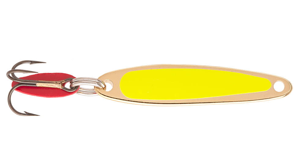 Swedish Pimple Jigging Lure, 1/10 oz, 1 in, Fluorescent Yellow/Gold, 2FYG