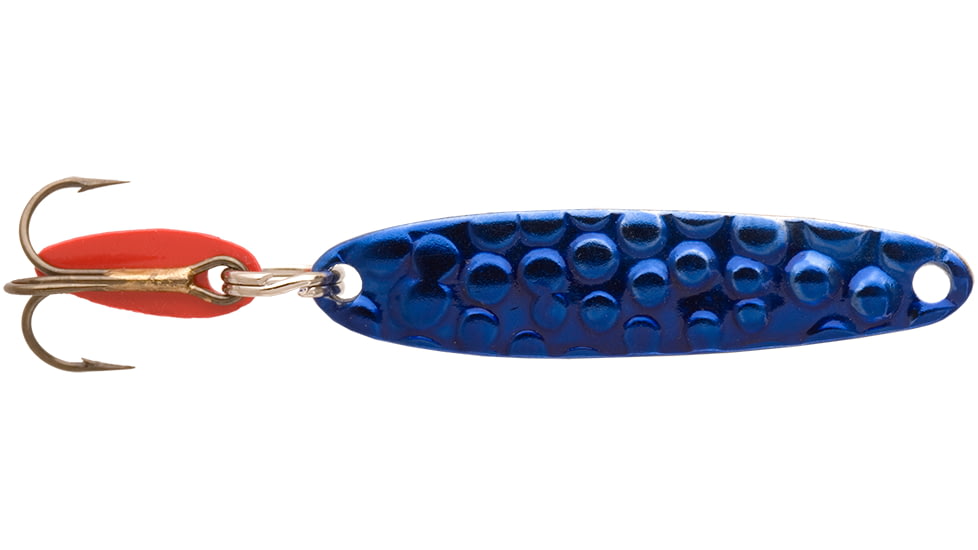 Swedish Pimple Jigging Lure, 1/10 oz, 1 in, Hammered Nickel/Blue, 2ANB