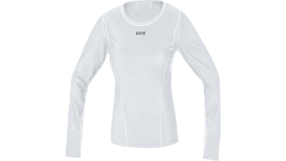 GOREWEAR Womens M WINDSTOPPERR Base Layer Thermo Long Sleeve Shirt in Light Grey/White Medium 8-10 Slim fit 9DF48C27, 100321-9201-40